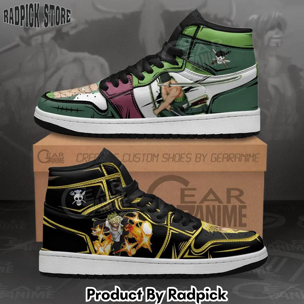 Zoro and sanji air jordan high top sneakers anime mn22  rp0402275